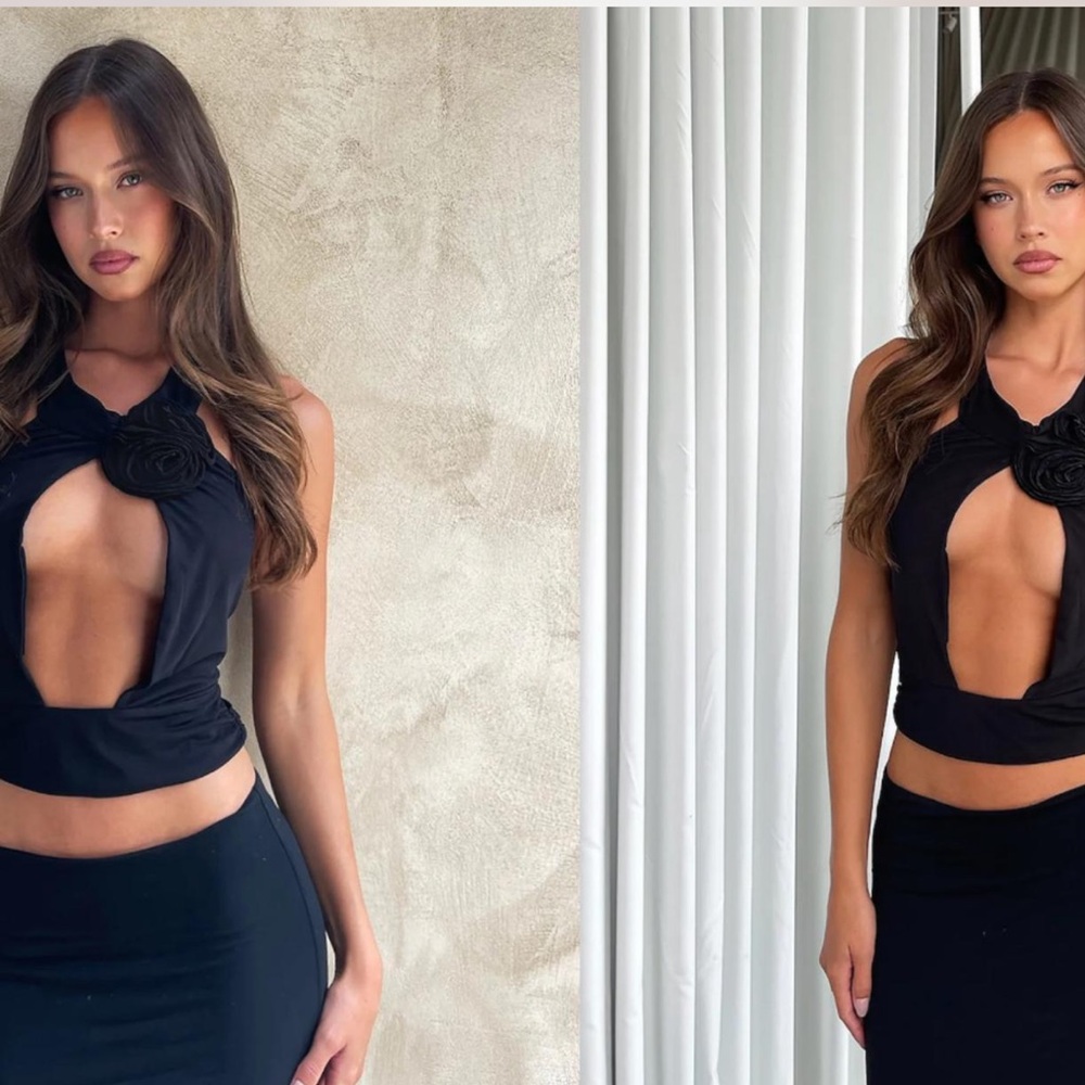 Tigermist black Dillan crop top